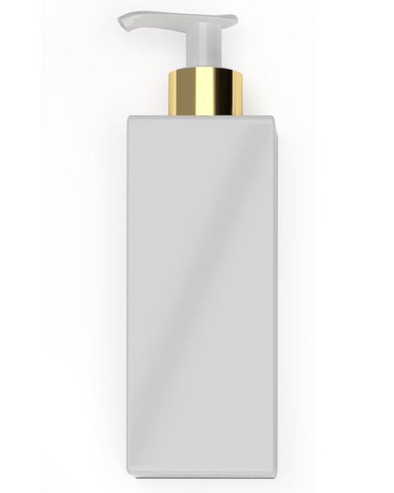 Pravokotna plastenka bela - dispenzer gold - 200ml