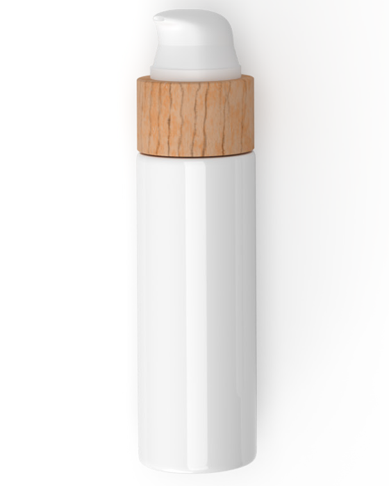 Plastenka bela - pumpica wood - 100ml